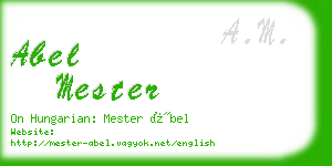 abel mester business card